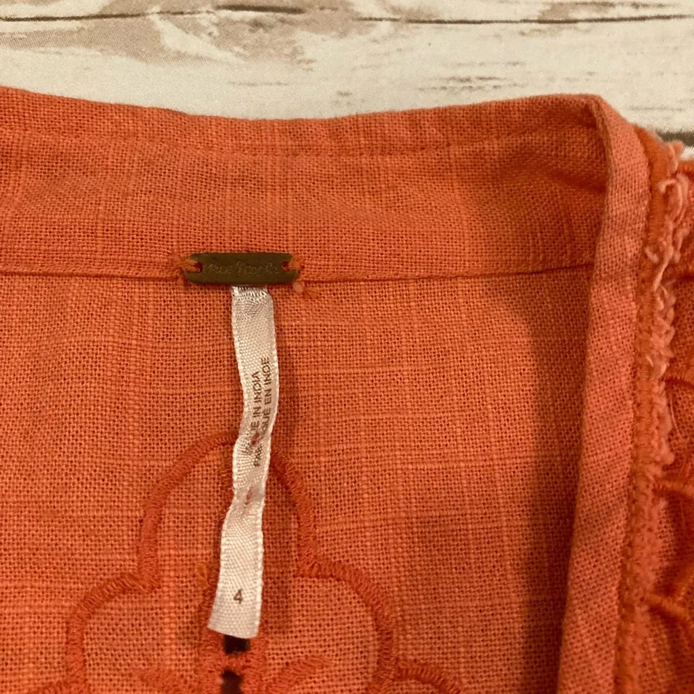 Free People Dreamland Coral Boho Dress 4 - Picture 3 of 16